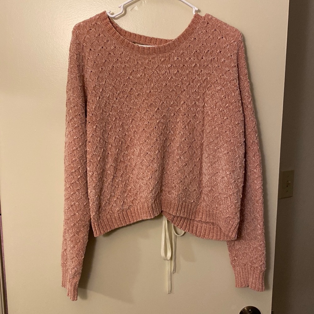 Cropped Open-back Sweater